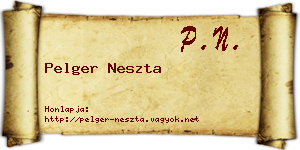 Pelger Neszta névjegykártya